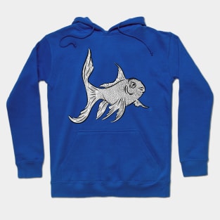 Graphic Tattoo Style Goldfish Fish Design Hoodie